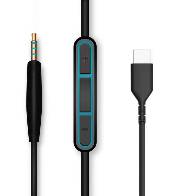 Wired Earphone Mic - USB-C-auf-2,5-mm-Stecker-Kabel für QC25/QC35/QC35II Kopfhörerkabel mit Mikrofonsteuerung