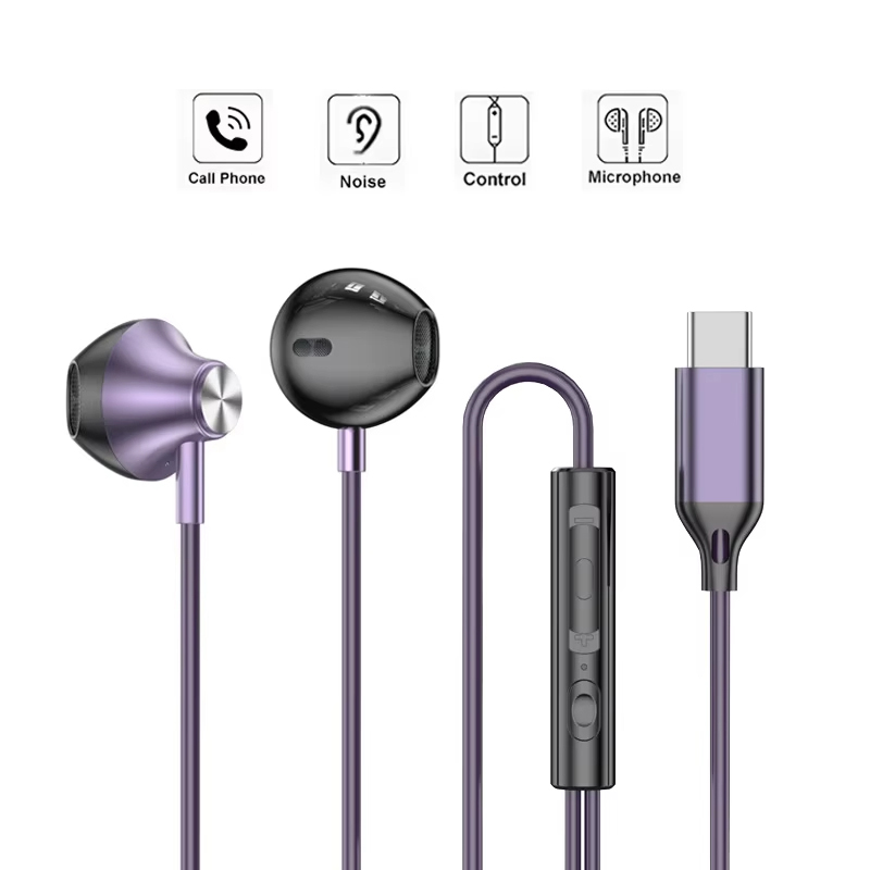 Wired Earphone Mic - In-Ear-Kopfhörer mit Kabel, HiFi-Musik-Ohrhörer, Freisprech-Kopfhörer Typ