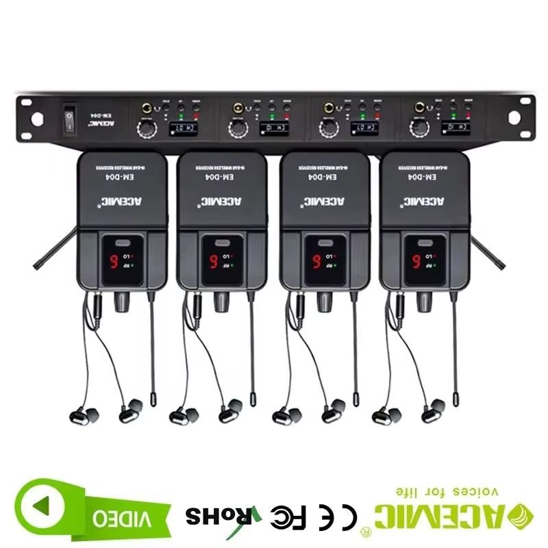 In Ear Monitor Iem - 4-Kanal Kabelloses In-Ear-Monitor-System Acemic Professional UHF