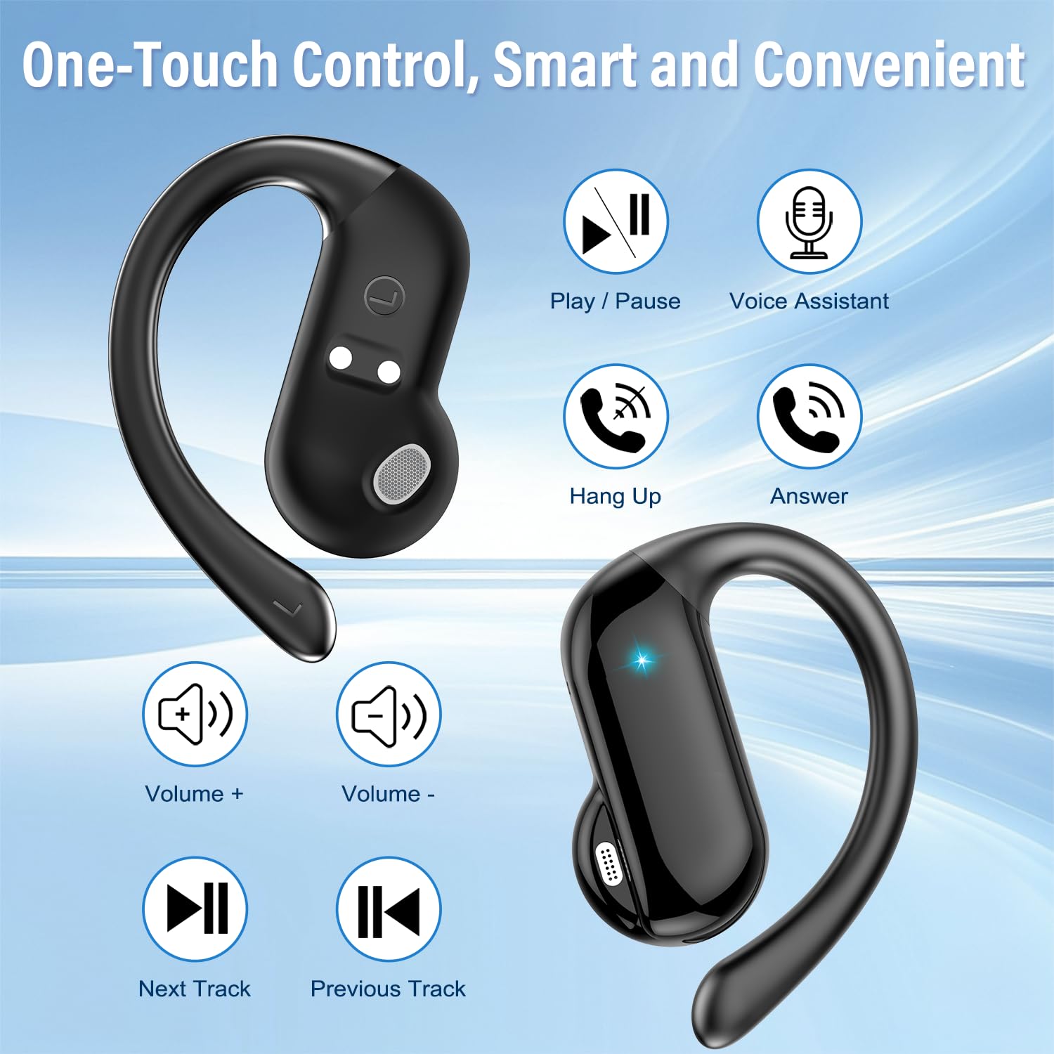 Sports Earphone Hook - 2026 Open-Ear-Ohrhörer Bluetooth 5.4 Kabellose Kopfhörer